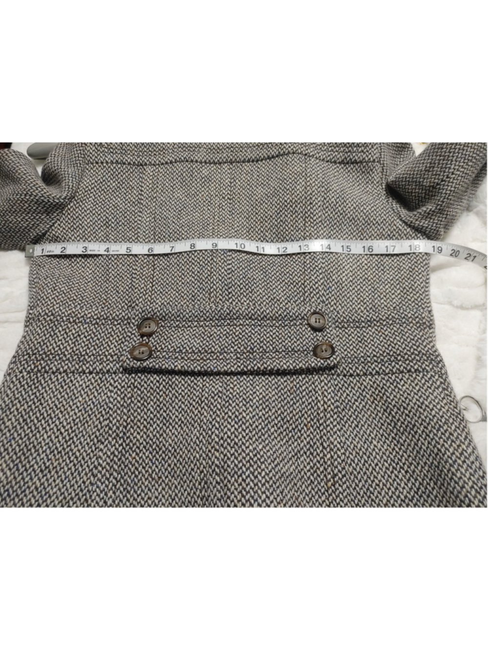 Women's J.Crew Wool Blend Pea Coat Size 6 Grey Brown 6 Button - Picture 6 of 11